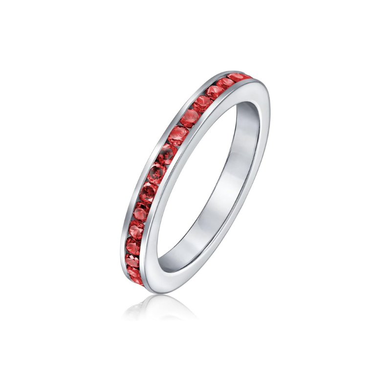 Ruby Eternity Band Ring | Hvidguld