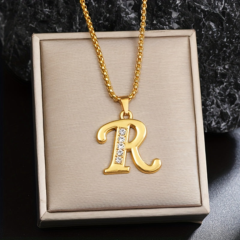 Krystal Accent Initial Halskæde | Guld