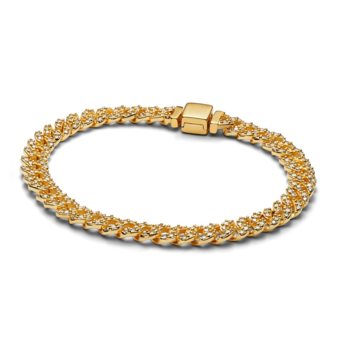 Pave Cuban Armbånd | Hvidguld