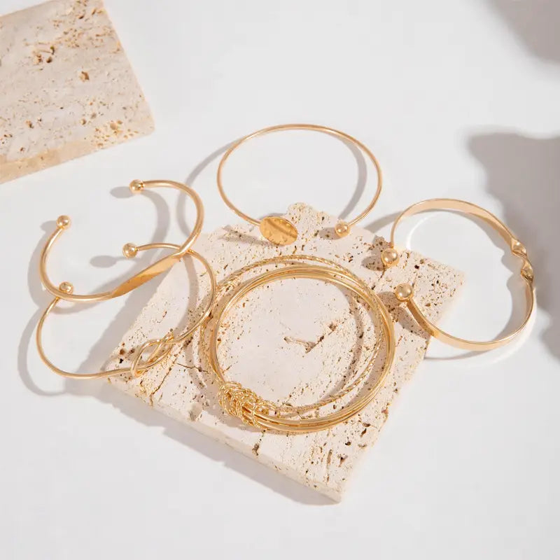 Knotted Elegance Armbåndsæt | Guld