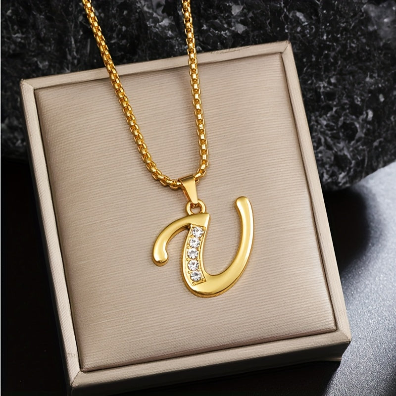 Krystal Accent Initial Halskæde | Guld