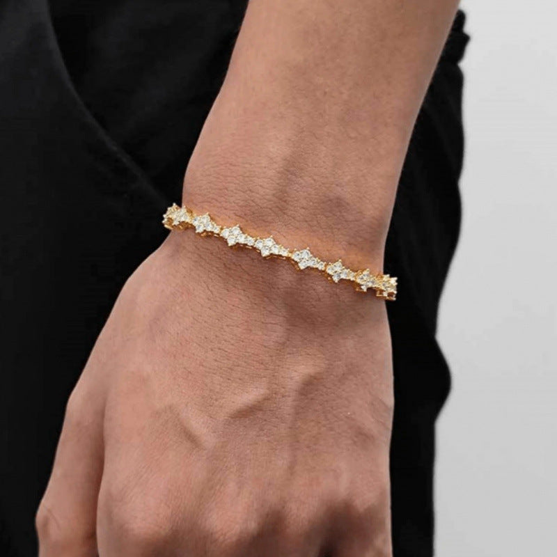 Klassisk Cluster Tennisarmbånd | Guld