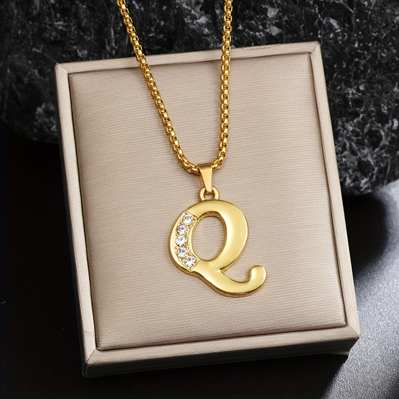 Krystal Accent Initial Halskæde | Guld