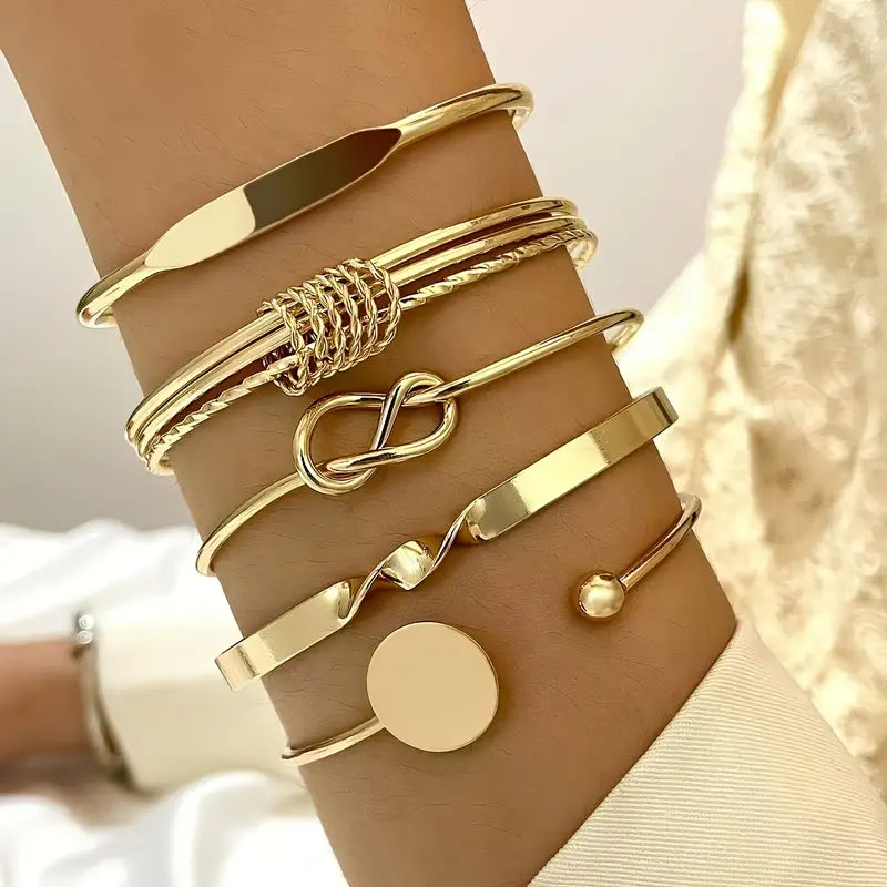 Knotted Elegance Armbåndsæt | Guld