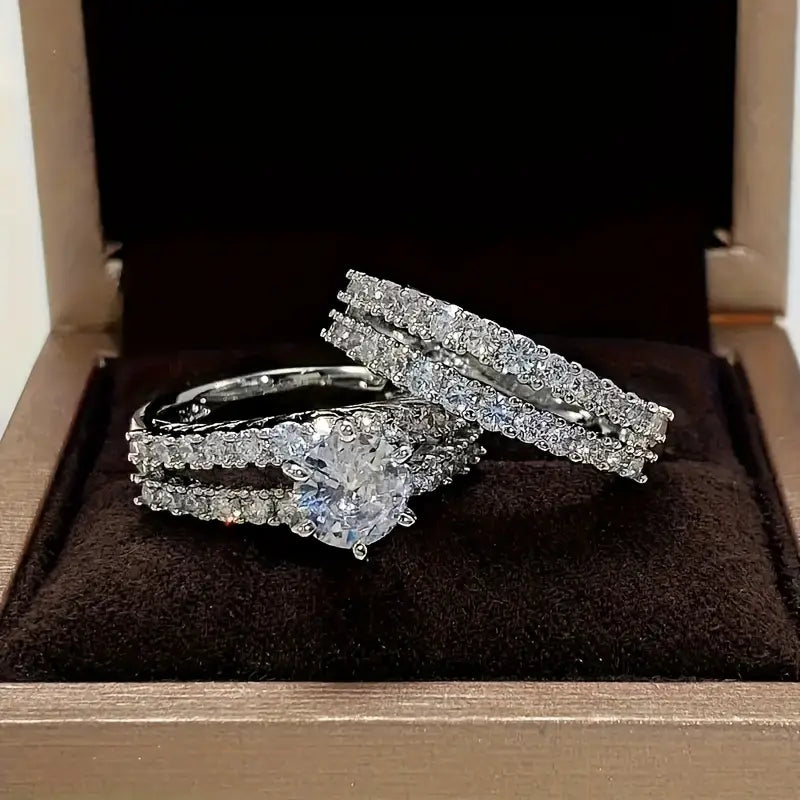 Eternal Radiance Ring Sæt | Hvidguld