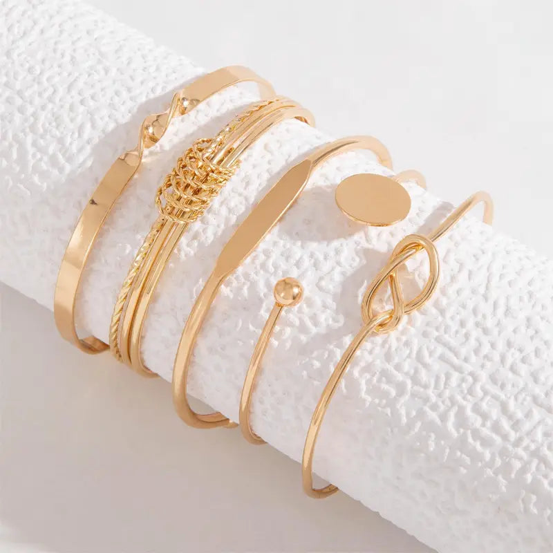 Knotted Elegance Armbåndsæt | Guld