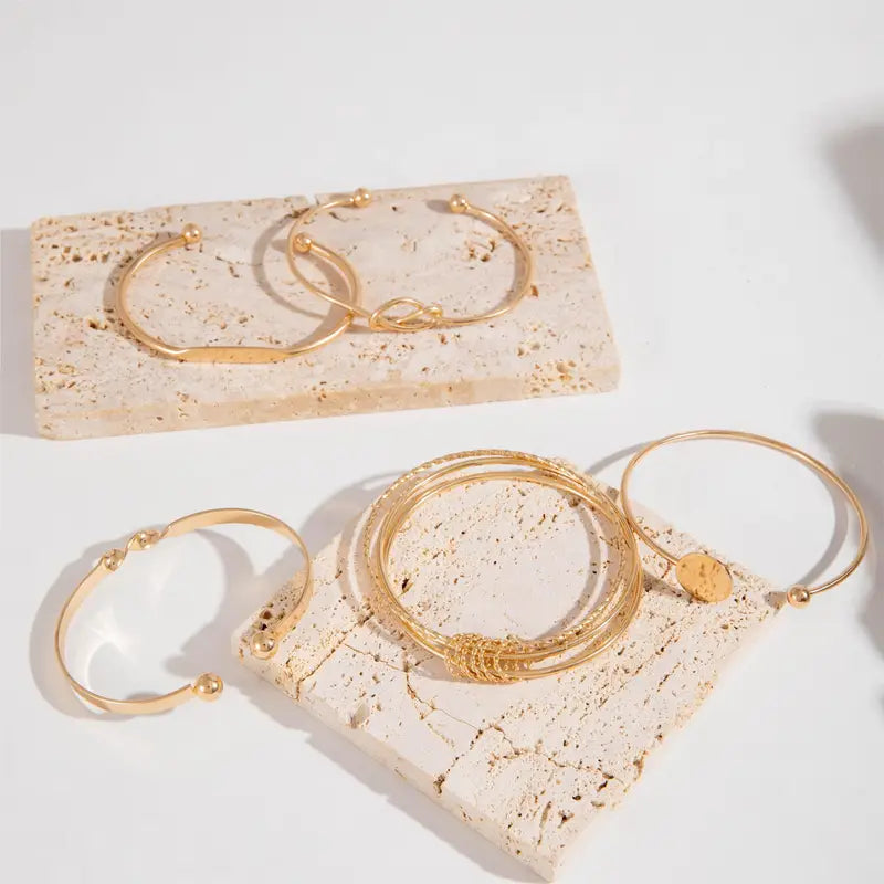Knotted Elegance Armbåndsæt | Guld
