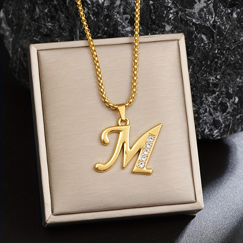 Krystal Accent Initial Halskæde | Guld