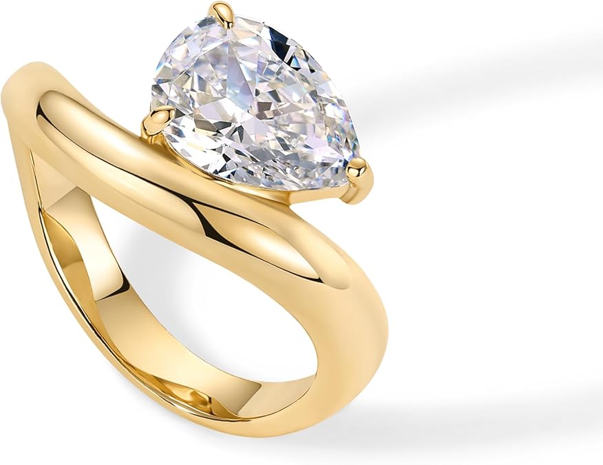 Bølget Løfte Ring | Guld