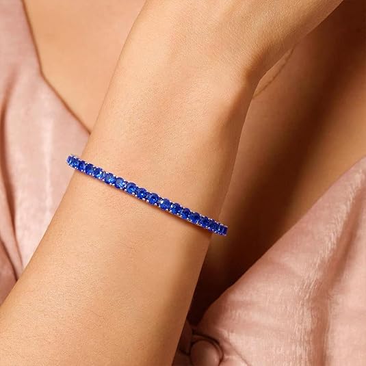 Sapphire Tennisarmbånd | Hvidguld
