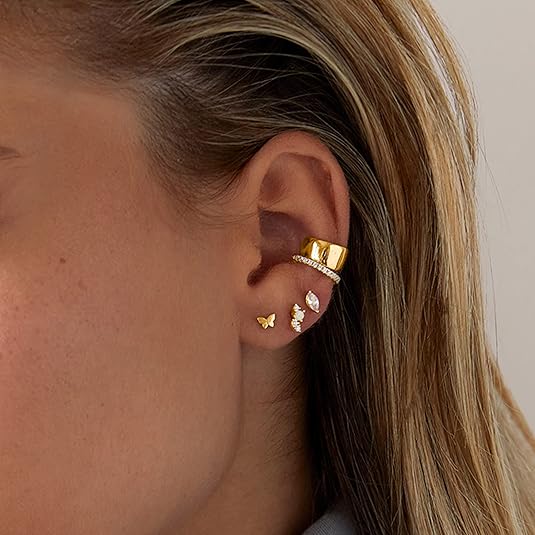Pæreformede Øreringe | Guld