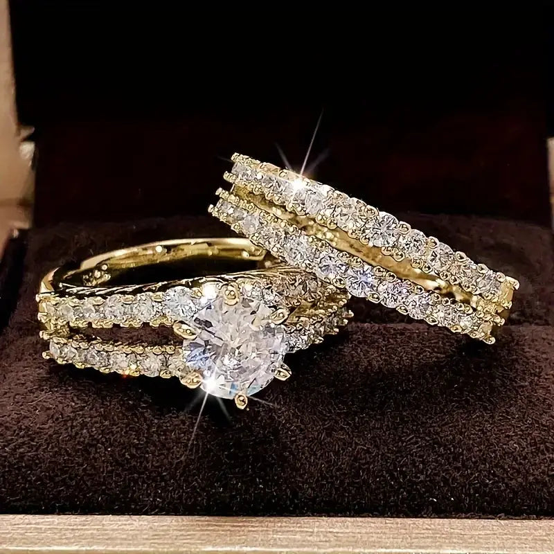 Eternal Radiance Ring Sæt | Hvidguld