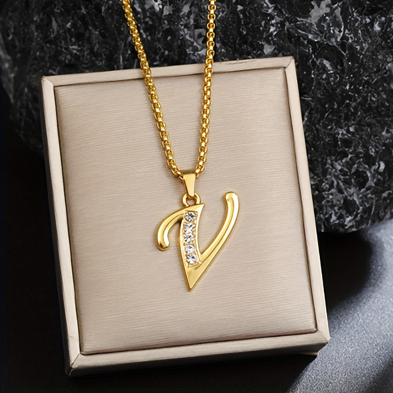 Krystal Accent Initial Halskæde | Guld