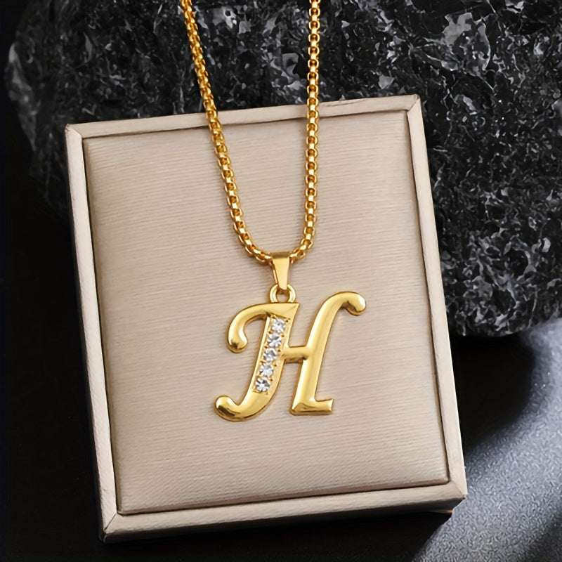 Krystal Accent Initial Halskæde | Guld