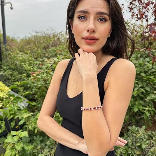 Ruby Vine Tennis Bracelet | Hvidguld