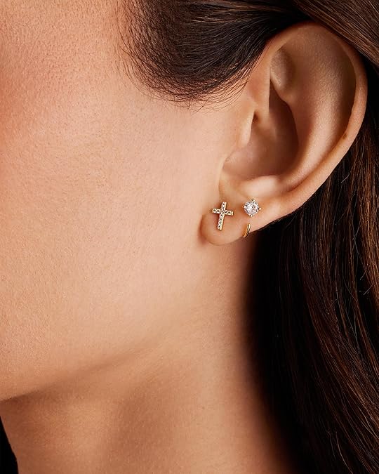 Belagte Kryds Studs | Guld