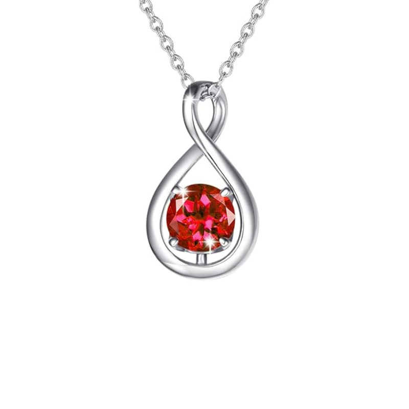 Ruby Infinity Pendant Necklace | Hvidguld
