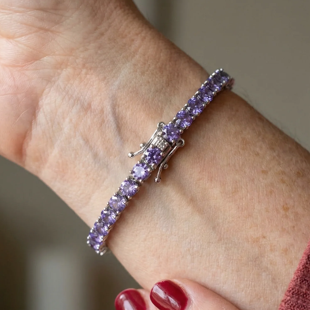 Amethyst Tennis Armbånd | Guld