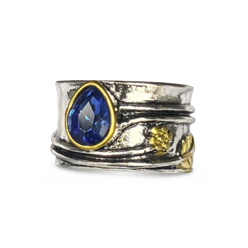 Bohemian Stenmeditationsring | Hvidguld