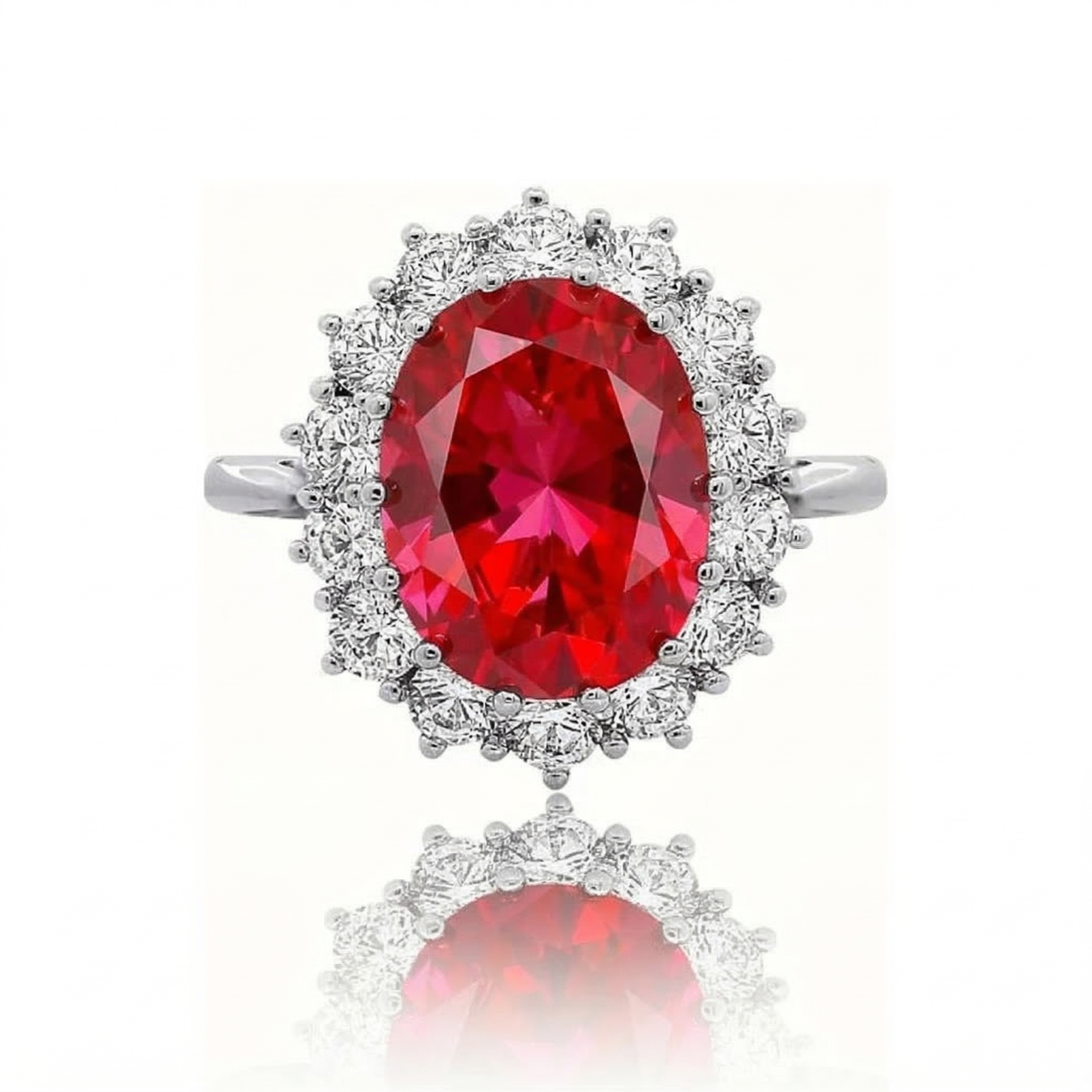 Scarlet Crown Ruby Ring | Hvidguld