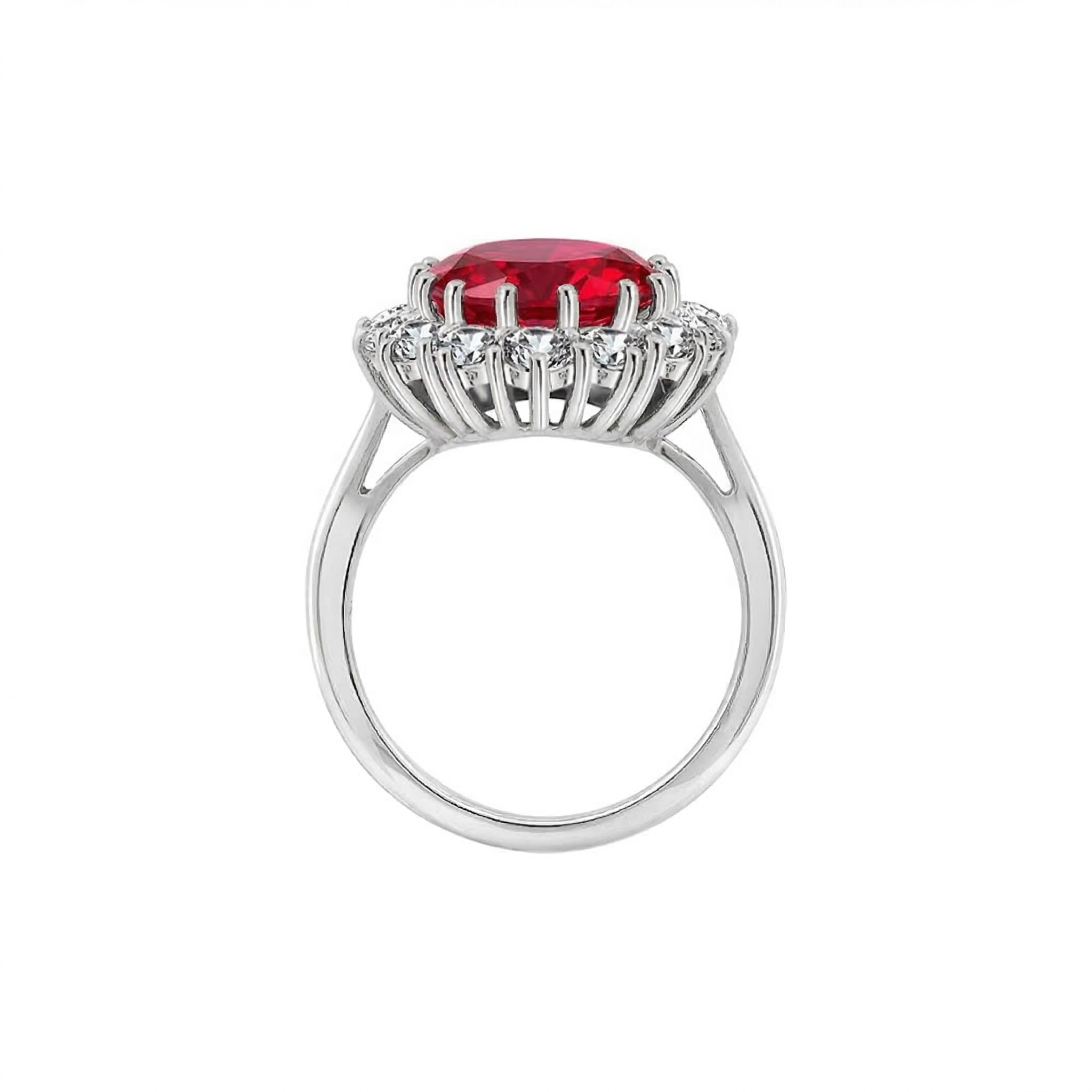 Scarlet Crown Ruby Ring | Hvidguld