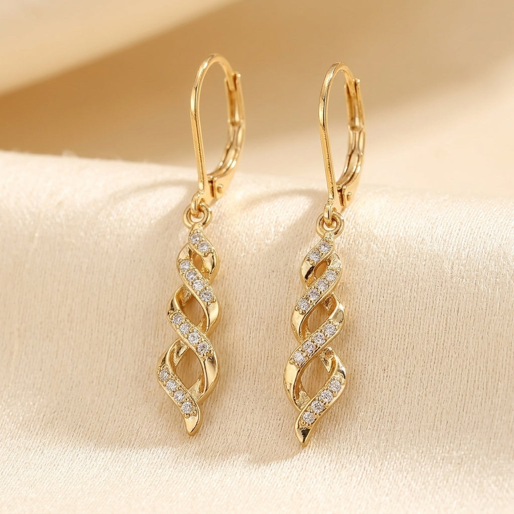 Shimmer Twist Ava Øreringe | Guld