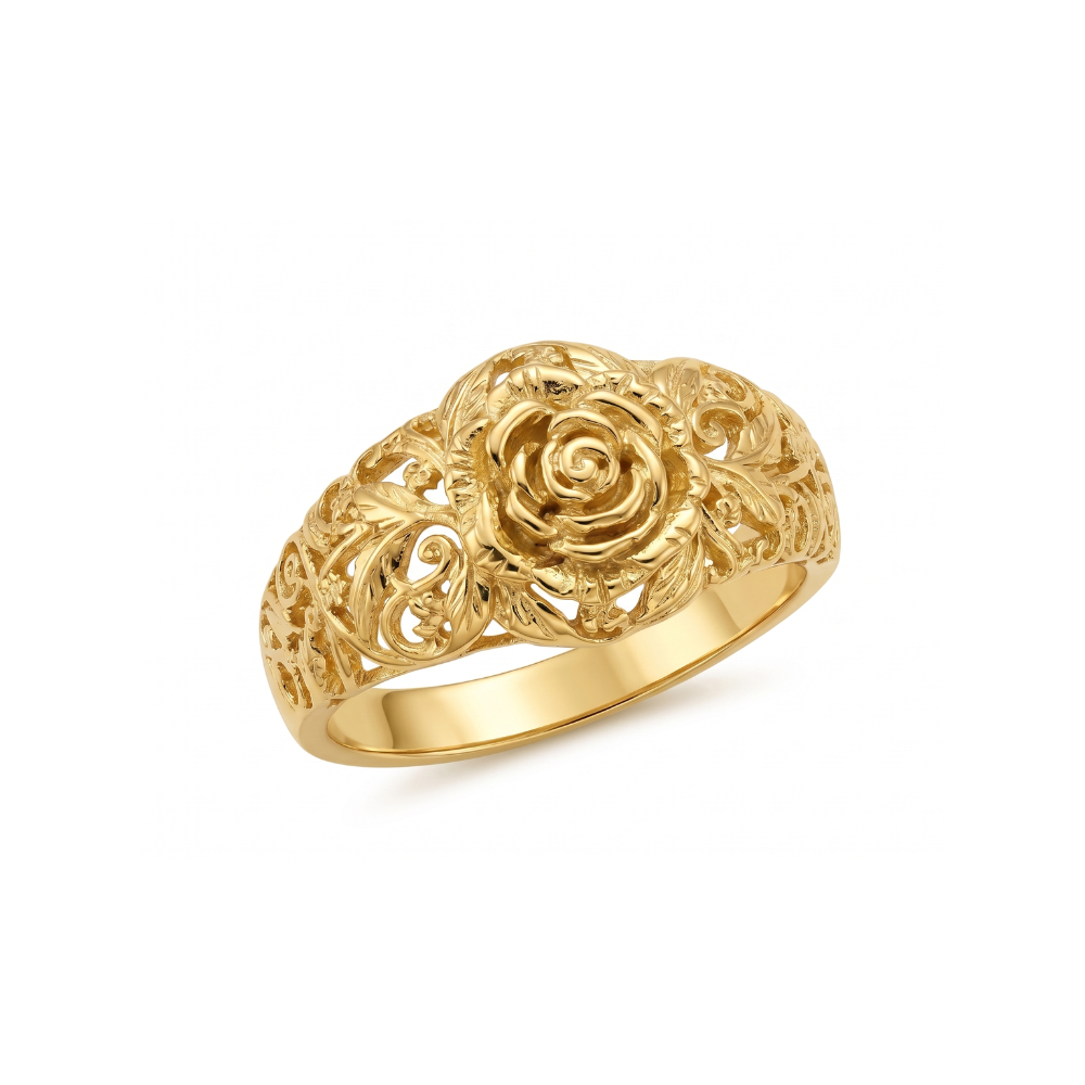Gylden Blomst Ring | Guld