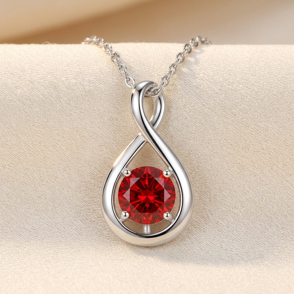 Ruby Infinity Pendant Necklace | Hvidguld