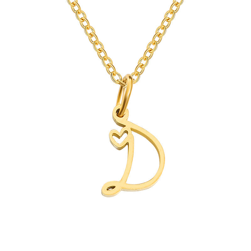 Hjerte Initial Halskæde | Guld