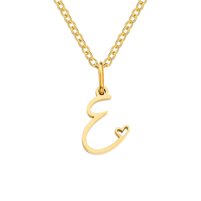Hjerte Initial Halskæde | Guld