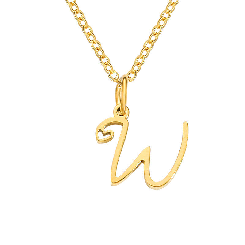 Hjerte Initial Halskæde | Guld