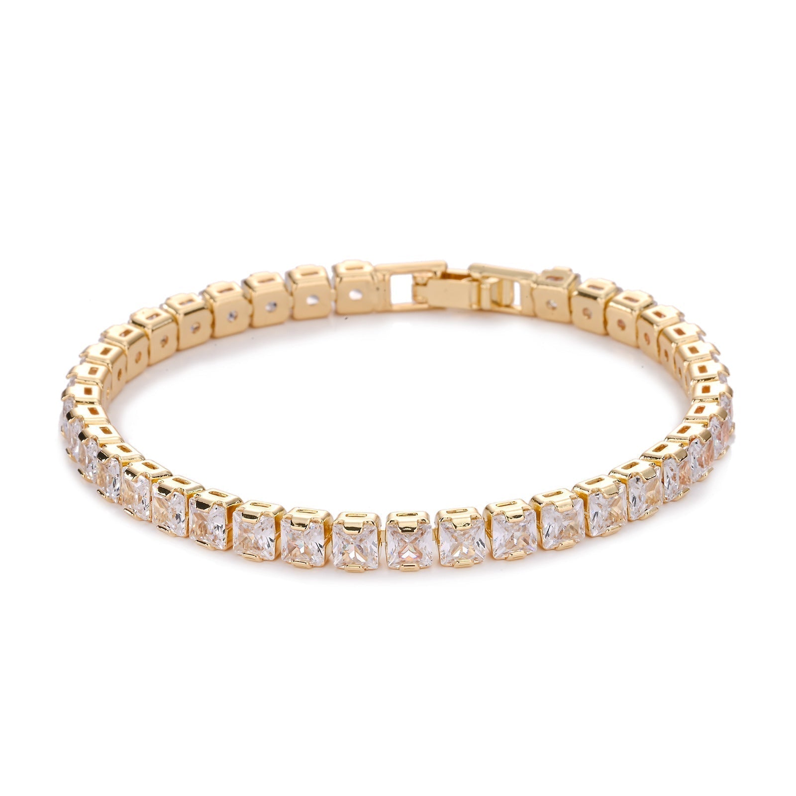 Firkantet Tennisarmbånd | Guld
