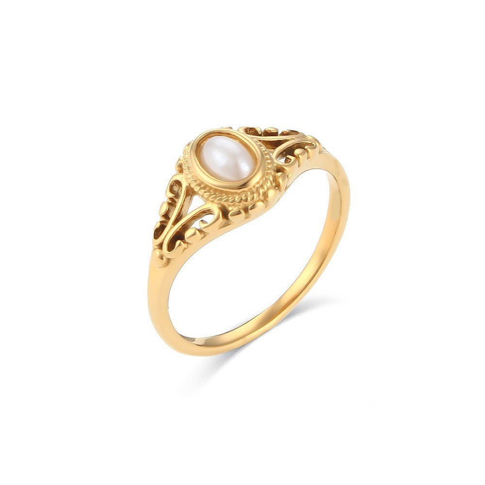 Zavienne Tidsløs Perle Ring | Guld