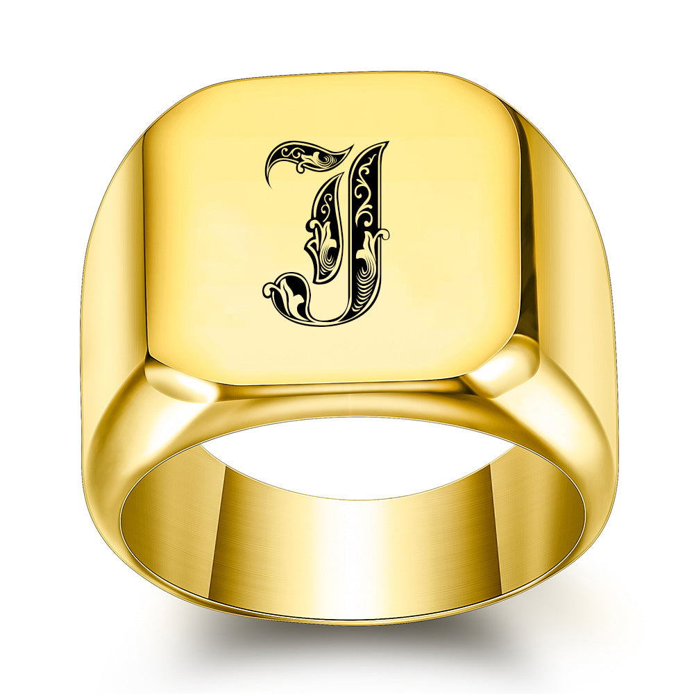 Klassisk Noble Initial Ring | Guld