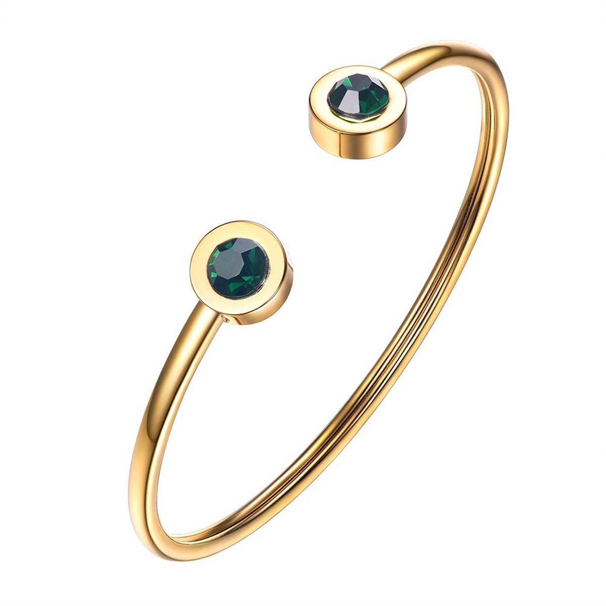 Grønne Cuff Armbånd | Guld