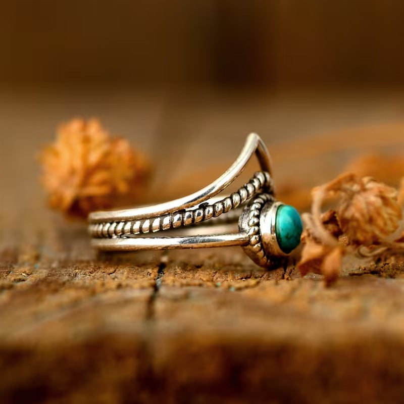 Velora Turkis Perle Ring | Guld