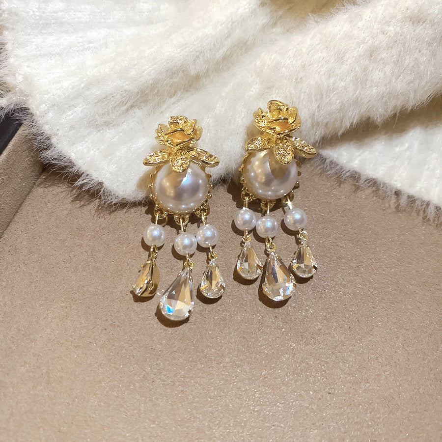 Ivoria Pearl Dew Drop Øreringe | Guld