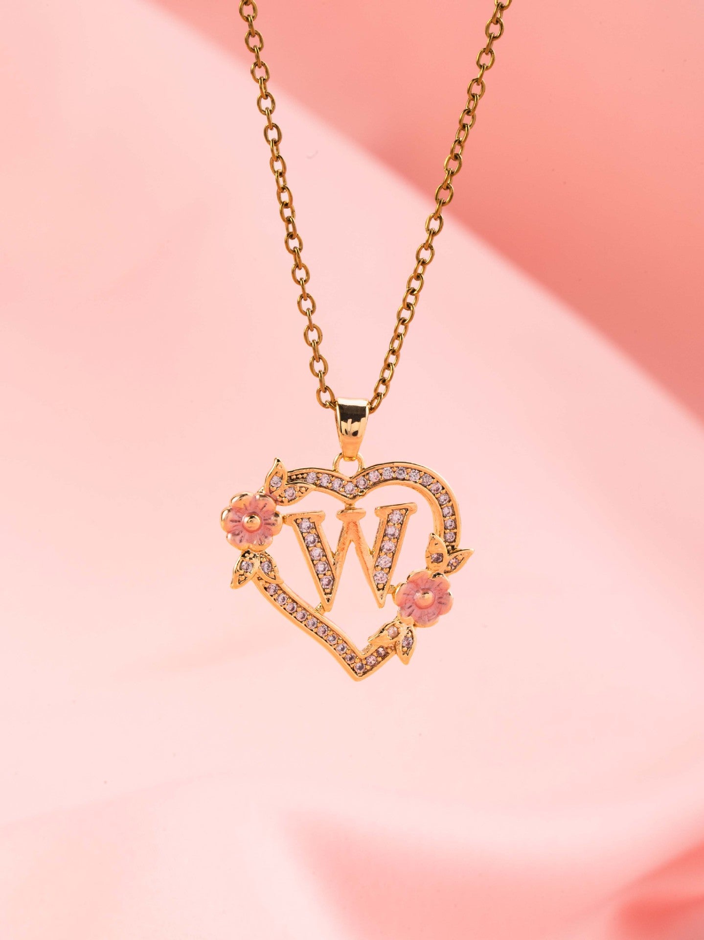 Blomster Charm Initial Halskæde | Guld
