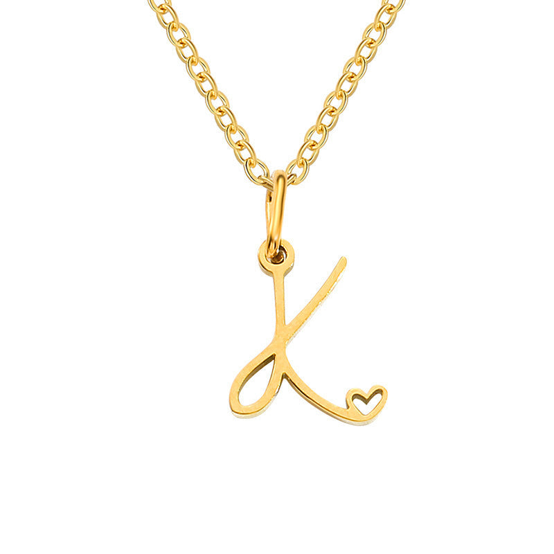 Hjerte Initial Halskæde | Guld