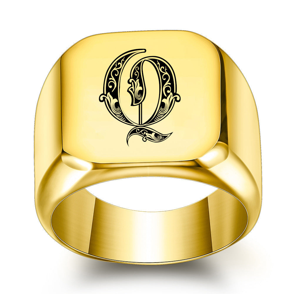 Klassisk Noble Initial Ring | Guld