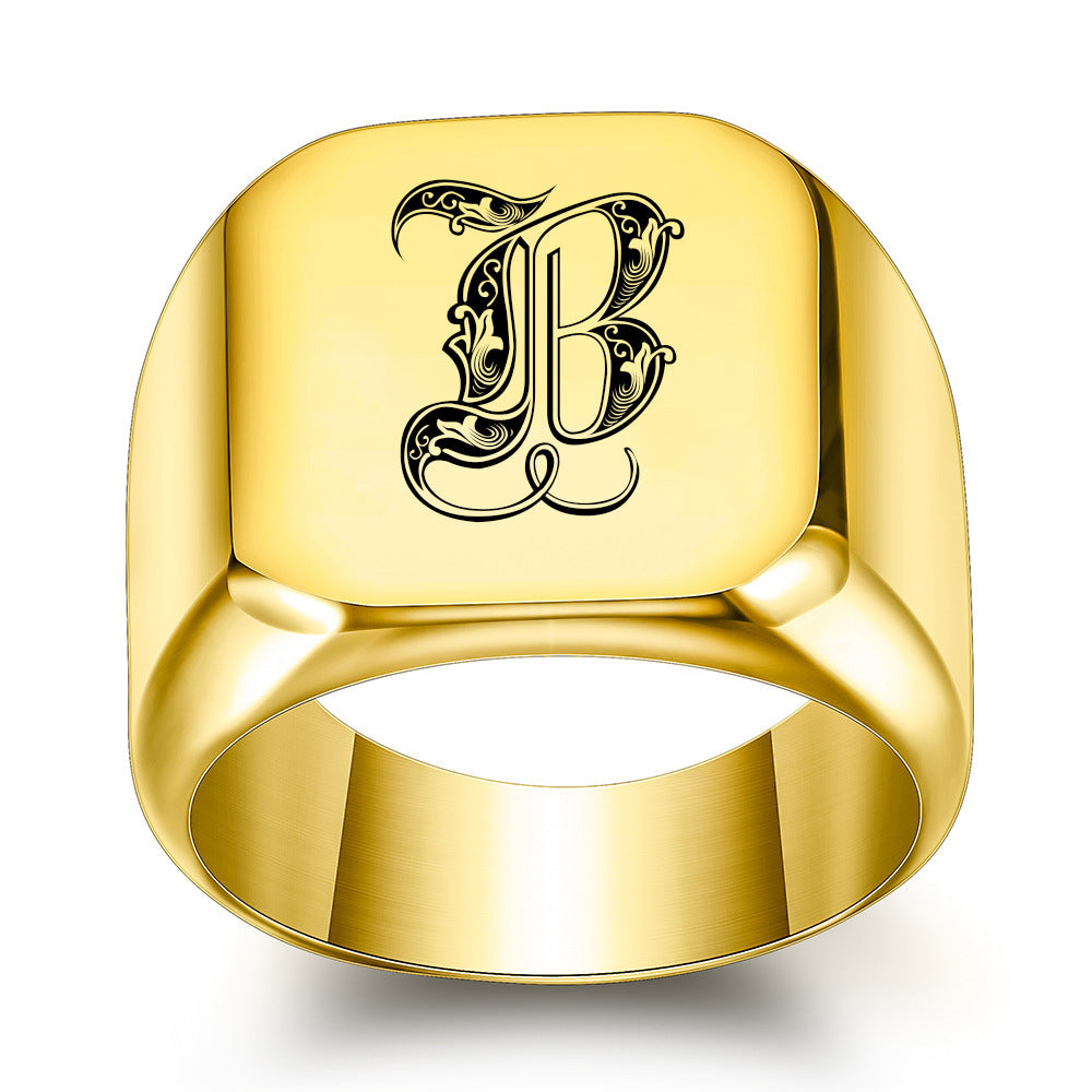 Klassisk Noble Initial Ring | Guld