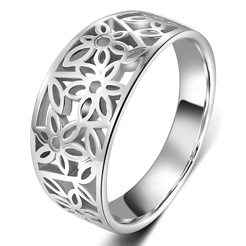 Sart Blomst Daria Ring | Hvidguld