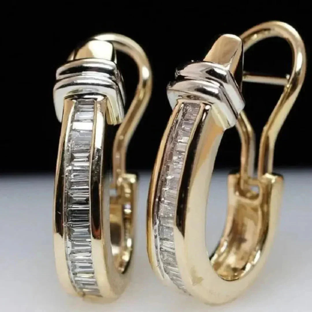 Vintage Krystal Hoop Øreringe | Guld