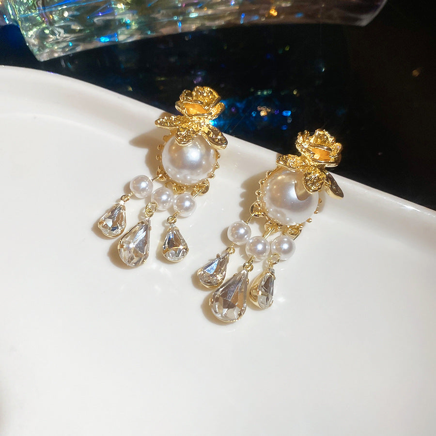 Ivoria Pearl Dew Drop Øreringe | Guld