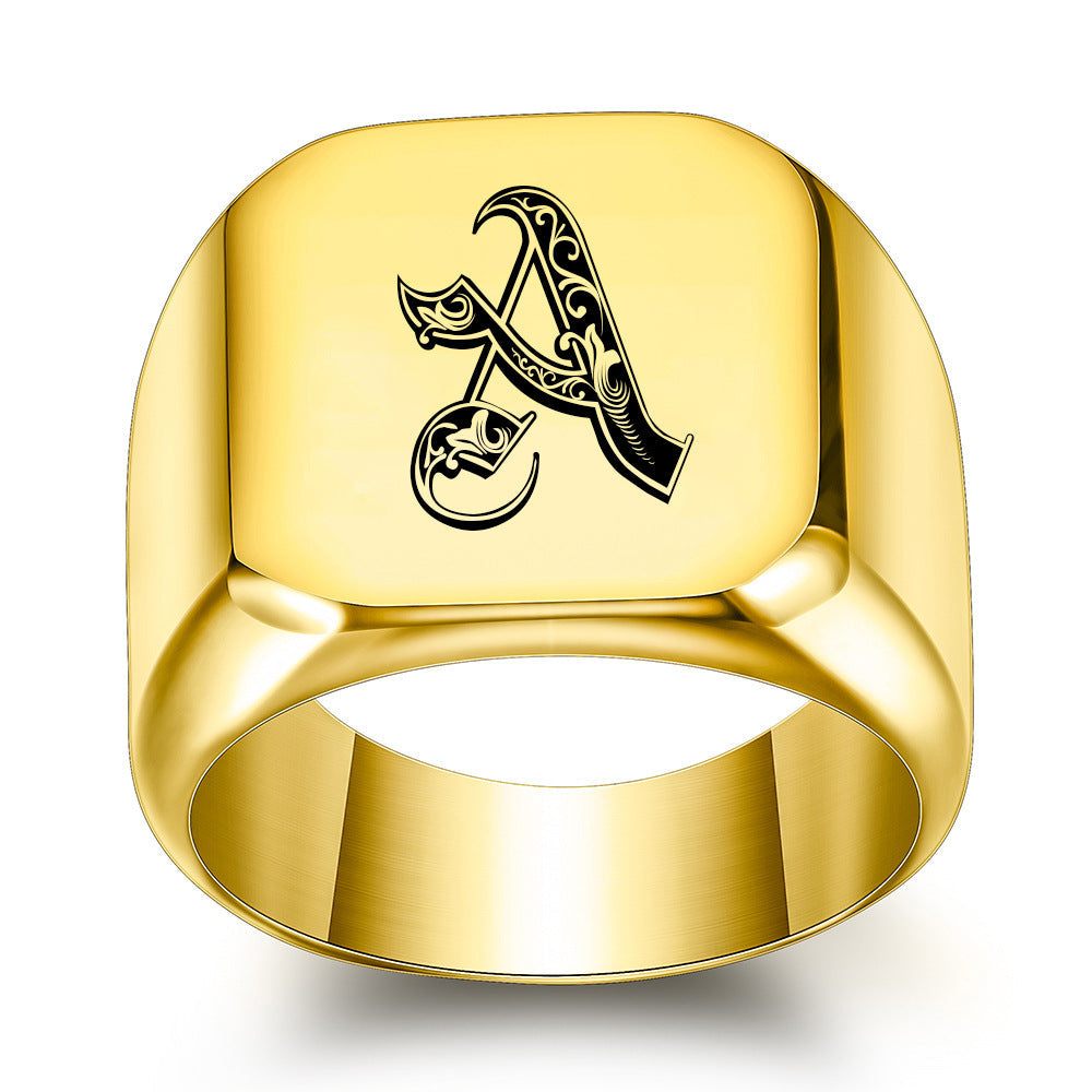 Klassisk Noble Initial Ring | Guld