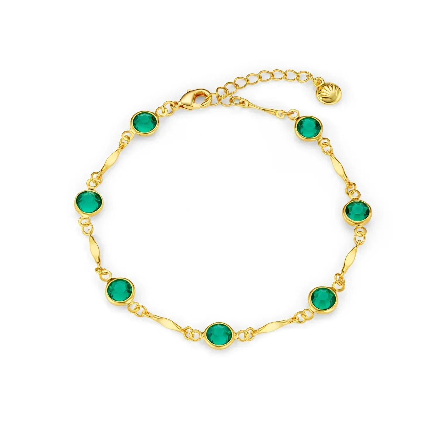 Emerald Link Chain Armbånd | Guld