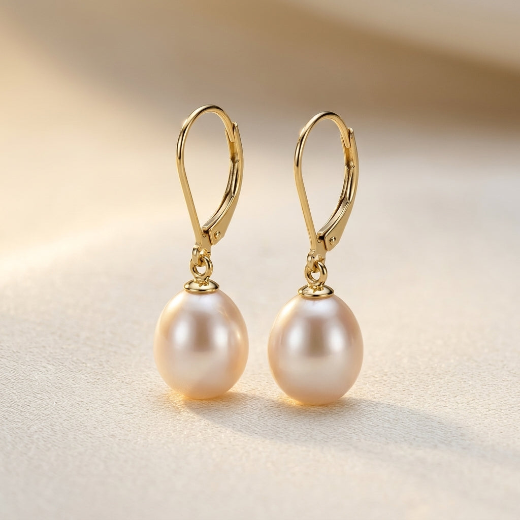 Perle Dangle Øreringe | Guld