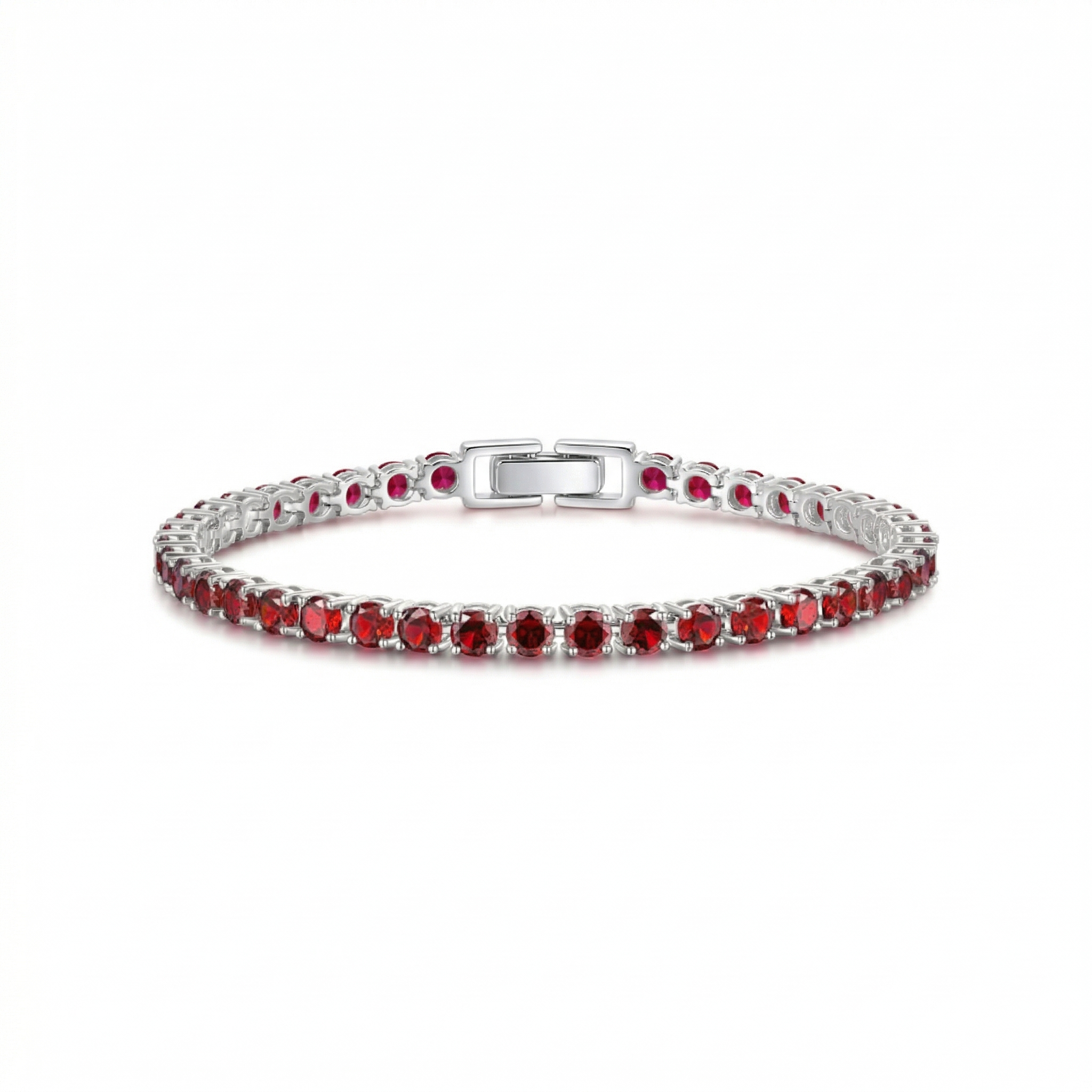 Ruby Tennis Armbånd | Hvidguld