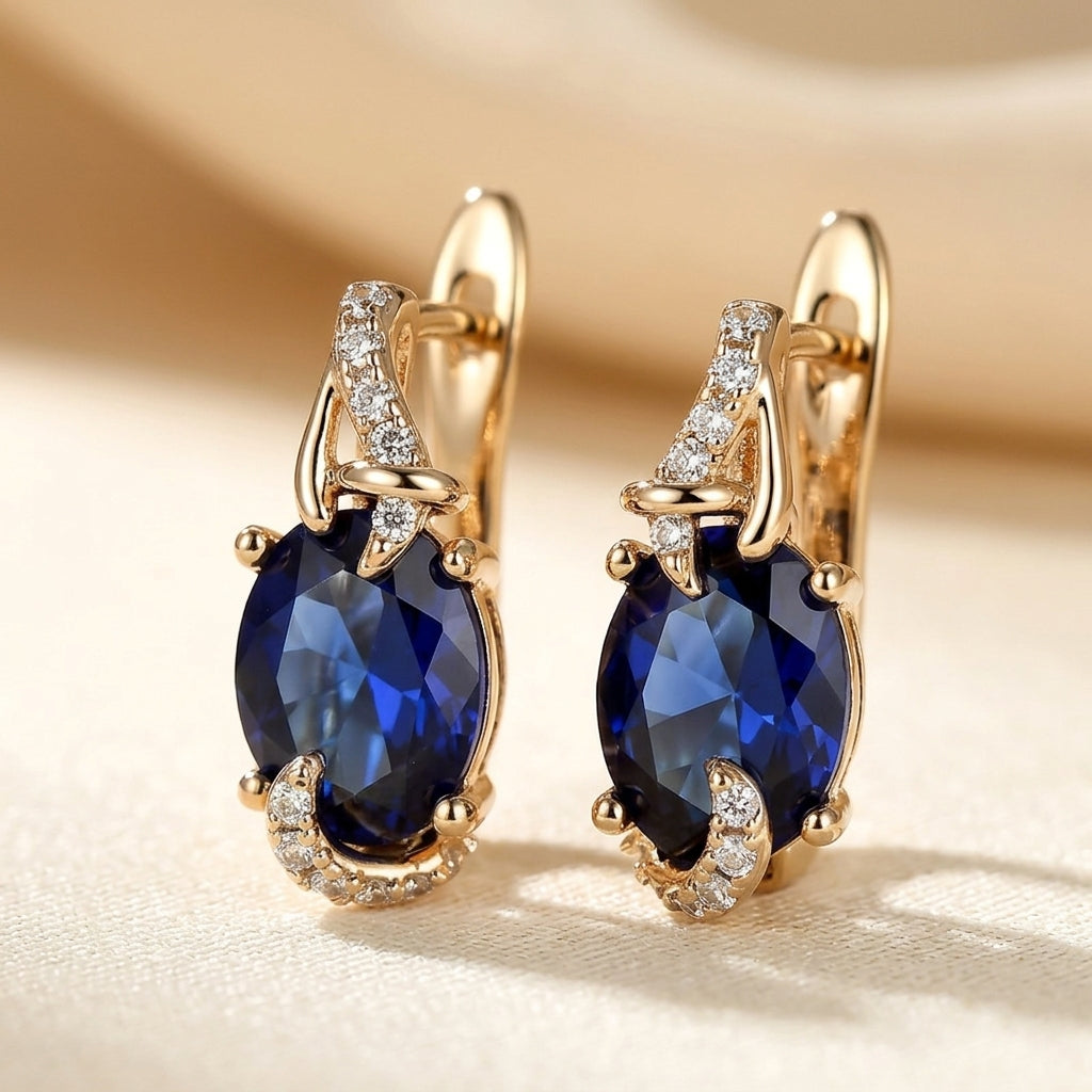 Royal Midnight Drop Øreringe | Guld