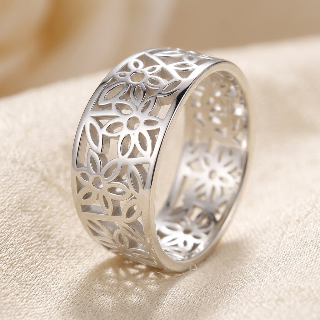 Sart Blomst Daria Ring | Hvidguld